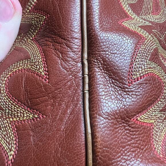JUSTIN Exotic Teju Lizard Skin Mens Size 8.5 D Cowboy Boots Western Cognac USA main image 7
